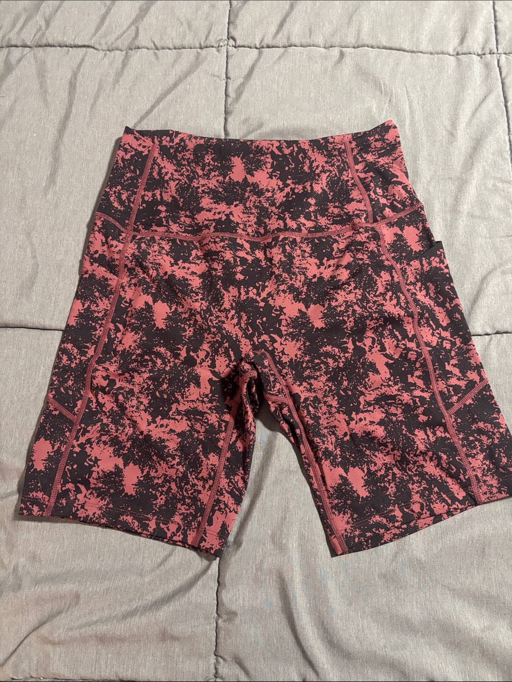 Born Primitive Black and Pink Marble Bike Shorts